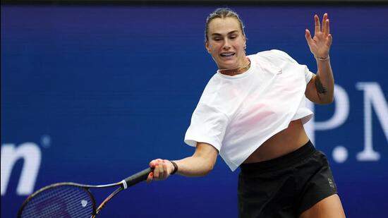 Aryna Sabalenka during a practice session. (Getty Images via AFP)