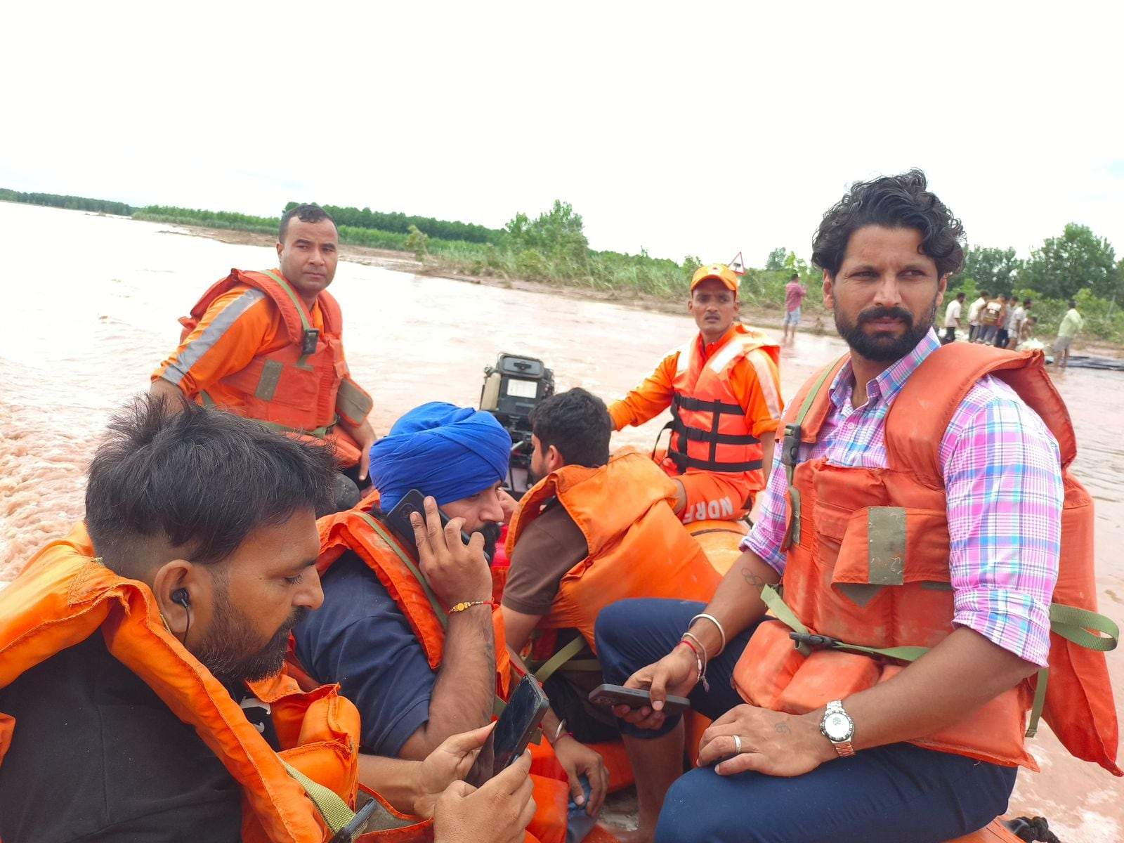 Rupinder Pal Singh during rescue operations in Punjab.